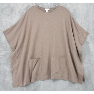 J Jill Top Women XS Dolman Pockets Athleisure Lounge Casual Flowy Casual Brown